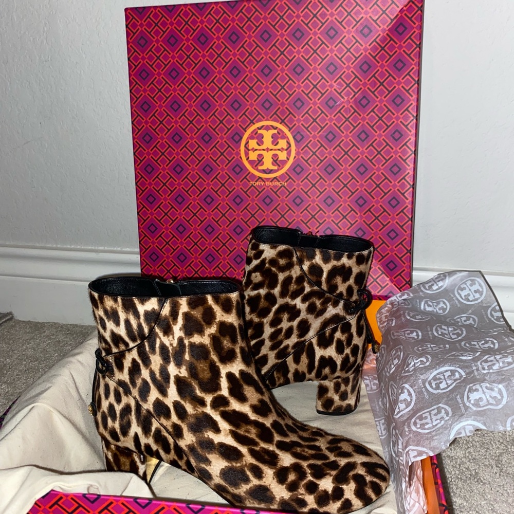 Leopard Tory Burch booties